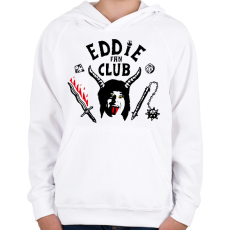 PRINTFASHION Eddie Munson Fan Club - Gyerek kapucnis pulóver - Fehér