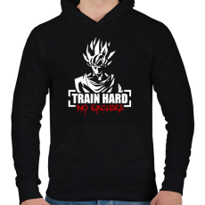 PRINTFASHION Eddz keményen! - Férfi kapucnis pulóver - Fekete