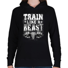 PRINTFASHION Eddz mint egy vadállat! - Női kapucnis pulóver - Fekete női pulóver, kardigán