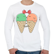 PRINTFASHION Édes csók - fagyi - Férfi hosszú ujjú póló - Fehér