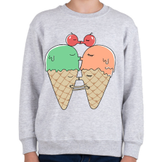 PRINTFASHION Édes csók - fagyi - Gyerek pulóver - Sport szürke