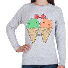 PRINTFASHION Édes csók - fagyi - Női pulóver - Sport szürke női pulóver, kardigán