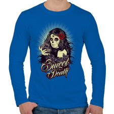 PRINTFASHION Édes halál - Férfi hosszú ujjú póló - Királykék férfi póló