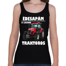 PRINTFASHION Édesapám a legjobb traktoros - Női atléta - Fekete női trikó