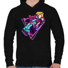 PRINTFASHION Edward Elric - Férfi kapucnis pulóver - Fekete férfi pulóver, kardigán