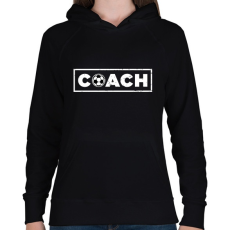 PRINTFASHION Edző - Női kapucnis pulóver - Fekete