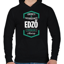 PRINTFASHION Edző prémium minőség - Férfi kapucnis pulóver - Fekete férfi pulóver, kardigán