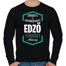 PRINTFASHION Edző prémium minőség - Férfi pulóver - Fekete