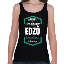 PRINTFASHION Edző prémium minőség - Női atléta - Fekete női trikó