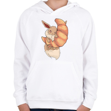 PRINTFASHION Eevee - Gyerek kapucnis pulóver - Fehér gyerek pulóver, kardigán