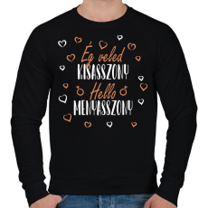 PRINTFASHION Ég veled Kisasszony (fehér) - Férfi pulóver - Fekete