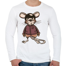 PRINTFASHION Egér - Férfi hosszú ujjú póló - Fehér