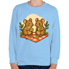 PRINTFASHION Egér piknik - Gyerek pulóver - Világoskék gyerek pulóver, kardigán