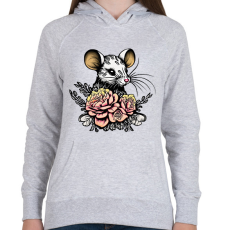 PRINTFASHION Egér tetoválás - Női kapucnis pulóver - Sport szürke