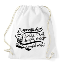 PRINTFASHION Egész évben szeretek piálni - Augusztus - Sportzsák, Tornazsák - Fehér tornazsák