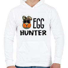 PRINTFASHION Egg hunter - Férfi kapucnis pulóver - Fehér