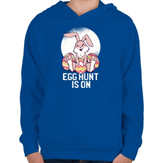 PRINTFASHION Egghunter - Gyerek kapucnis pulóver - Királykék