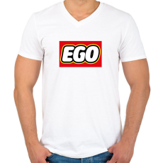 PRINTFASHION Ego - Lego - Férfi V-nyakú póló - Fehér