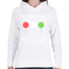 PRINTFASHION Egy a magyar sziv - Női kapucnis pulóver - Fehér