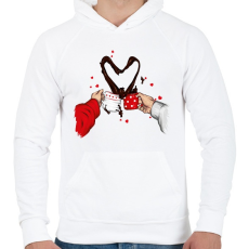 PRINTFASHION Egy bögre szerelem - Férfi kapucnis pulóver - Fehér
