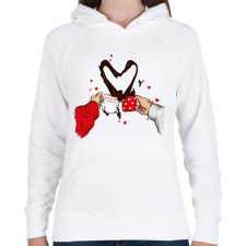 PRINTFASHION Egy bögre szerelem - Női kapucnis pulóver - Fehér női pulóver, kardigán