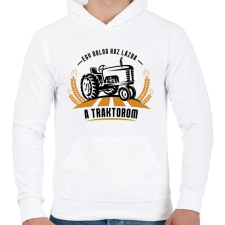 PRINTFASHION Egy dolog hoz lázba - Férfi kapucnis pulóver - Fehér férfi pulóver, kardigán