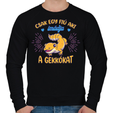 PRINTFASHION Egy fiú - Gekkó - Férfi pulóver - Fekete férfi pulóver, kardigán