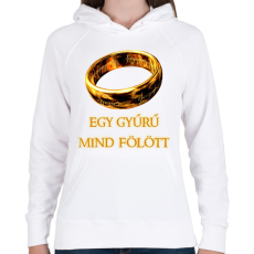 PRINTFASHION egy gyűrű mind fölött - Női kapucnis pulóver - Fehér