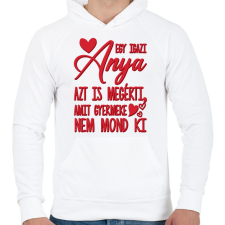 PRINTFASHION Egy igazi anya - Férfi kapucnis pulóver - Fehér férfi pulóver, kardigán