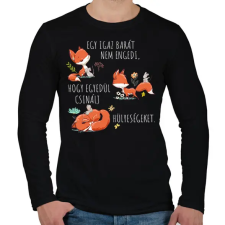 PRINTFASHION Egy igazi barát - Férfi hosszú ujjú póló - Fekete férfi póló