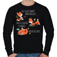 PRINTFASHION Egy igazi barát - Férfi pulóver - Fekete