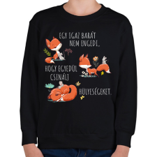 PRINTFASHION Egy igazi barát - Gyerek pulóver - Fekete gyerek pulóver, kardigán