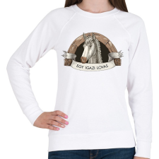 PRINTFASHION Egy igazi lovas - Női pulóver - Fehér női pulóver, kardigán