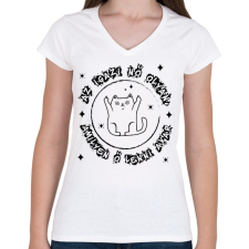 PRINTFASHION Egy igazi nő olyan - Női V-nyakú póló - Fehér női póló