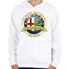 PRINTFASHION Egy jó ALFA-val nem bírtok - Gyerek kapucnis pulóver - Fehér