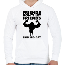 PRINTFASHION Egy jó barát sosem hagyja! - Férfi kapucnis pulóver - Fehér
