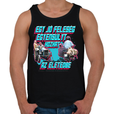 PRINTFASHION Egy jó feleség egyensúlyt hozhat az életedbe - Férfi atléta - Fekete