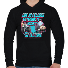 PRINTFASHION Egy jó feleség egyensúlyt hozhat az életedbe - Férfi kapucnis pulóver - Fekete