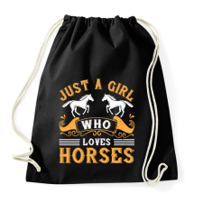 PRINTFASHION Egy lány aki szereti a lovakat - Sportzsák, Tornazsák - Fekete tornazsák