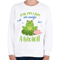 PRINTFASHION Egy lány - Béka - Gyerek pulóver - Fehér
