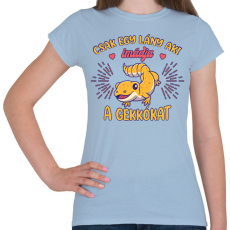 PRINTFASHION Egy lány - Gekkó - Női póló - Világoskék