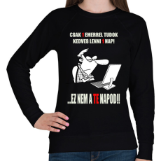PRINTFASHION EGY NAP EGY EMBER - Női pulóver - Fekete