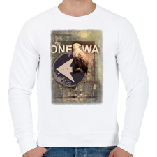 PRINTFASHION Egy út - Férfi pulóver - Fehér férfi pulóver, kardigán