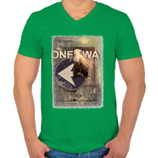 PRINTFASHION Egy út - Férfi V-nyakú póló - Zöld