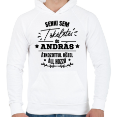 PRINTFASHION Egyedi neves névnapi ajándék - Férfi kapucnis pulóver - Fehér