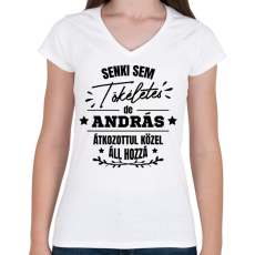 PRINTFASHION Egyedi neves névnapi ajándék - Női V-nyakú póló - Fehér