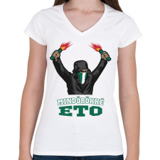 PRINTFASHION Egyedi szurkoló minta #11 - Női V-nyakú póló - Fehér női póló