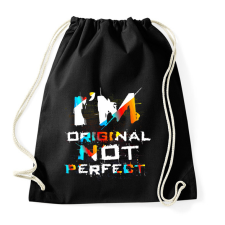 PRINTFASHION Egyedi vagyok, nem tökéletes - Sportzsák, Tornazsák - Fekete tornazsák