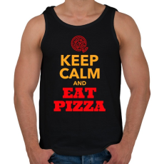 PRINTFASHION Egyél pizzát - Férfi atléta - Fekete
