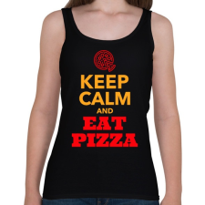 PRINTFASHION Egyél pizzát - Női atléta - Fekete női trikó